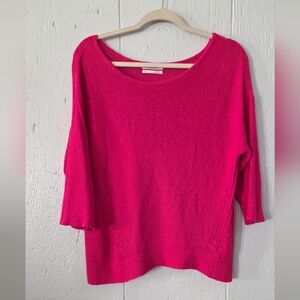 by Anthropologie, pink linen blend oversized sweater, sz M